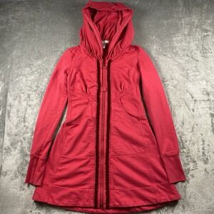 Prairie Underground Hoodie Womens Sz S Pink Long Cloak Organic Zip Velvet *READ*